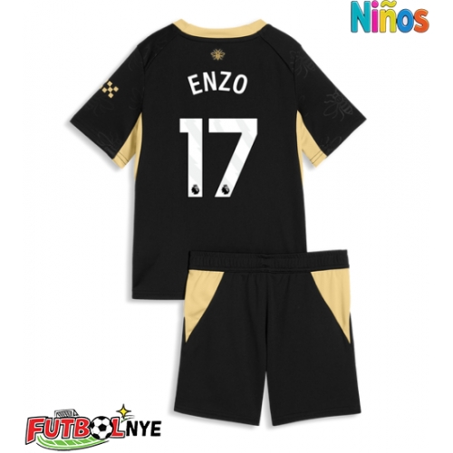 Camiseta Manchester City Enzo Fernandez #17 Visitante Equipación para niños 2026-27 manga corta (+ pantalones cortos)